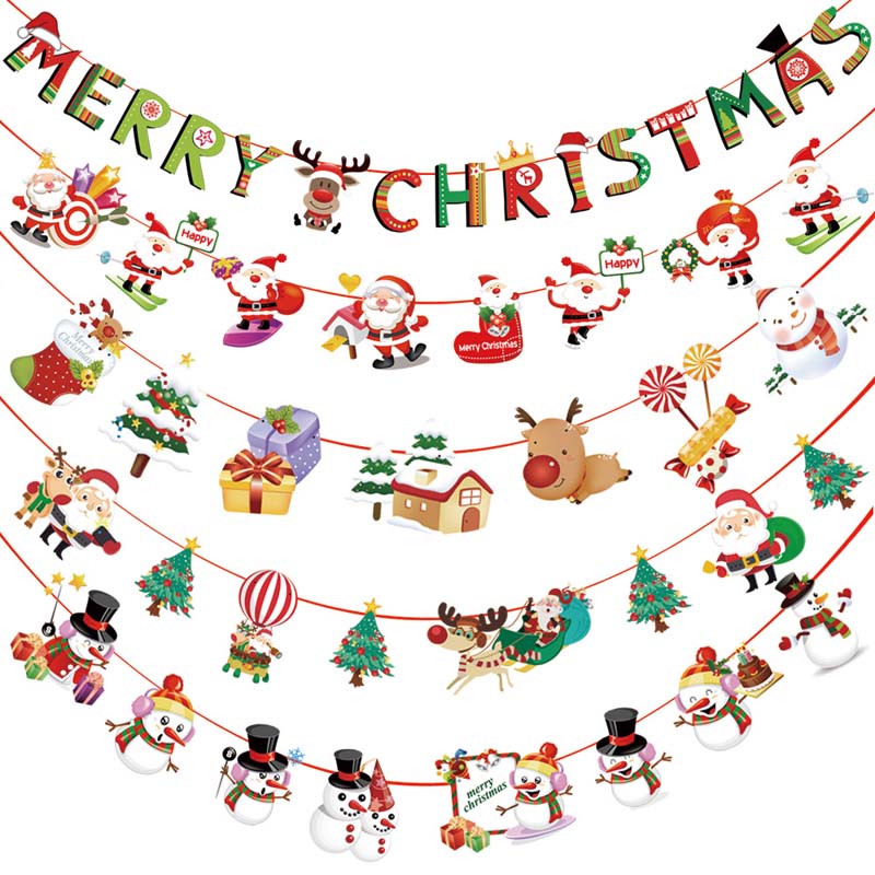 

Christmas Ornaments Pendant Santa Claus Banner Merry Christmas Decorations For Home 2020 Navidad Garland Happy New Year 2021
