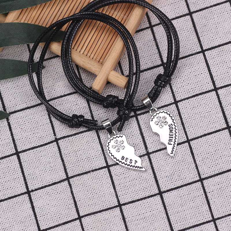 

Charm Bracelets DIY Creative Heart Shape Friend Bracelet Alloy Rhinestone Lace Pendant Fashion Jewelry Birthday Gifts Drop