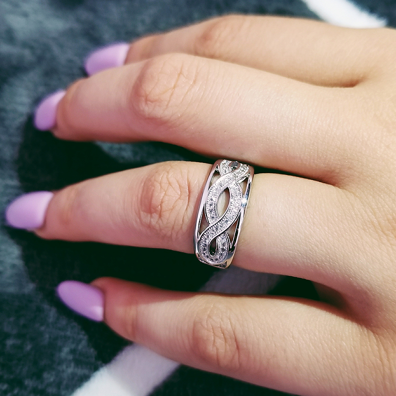 

Solid Real NEW fashion band ring wedding engagement jewelry R224