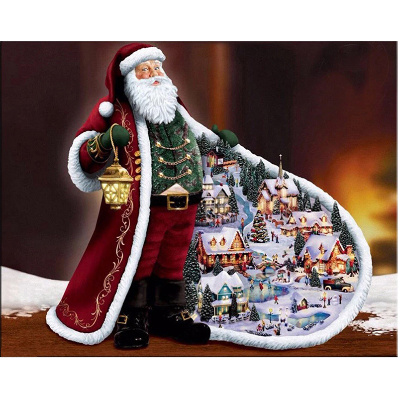 

5D Diy Round Full diamond painting diamond painting embroidery cross stitch Home Decor Christmas Santa Claus D1576