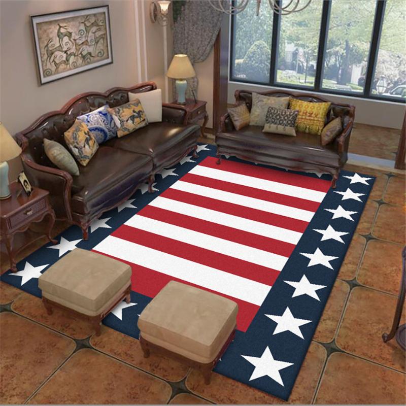 

Carpets Classic Red Blue White Strip Star Carpet Living Room Entrance Hall Rug Bedroom Beside Mat Large Scandinavian
