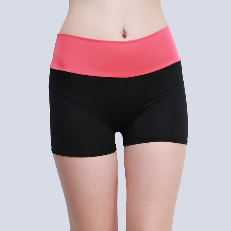

New Women Yoga Shorts Sport Patchwork Color Sportswear Tights Fitness Running Jogging Yoga Shorts Female 6 Colors, Red