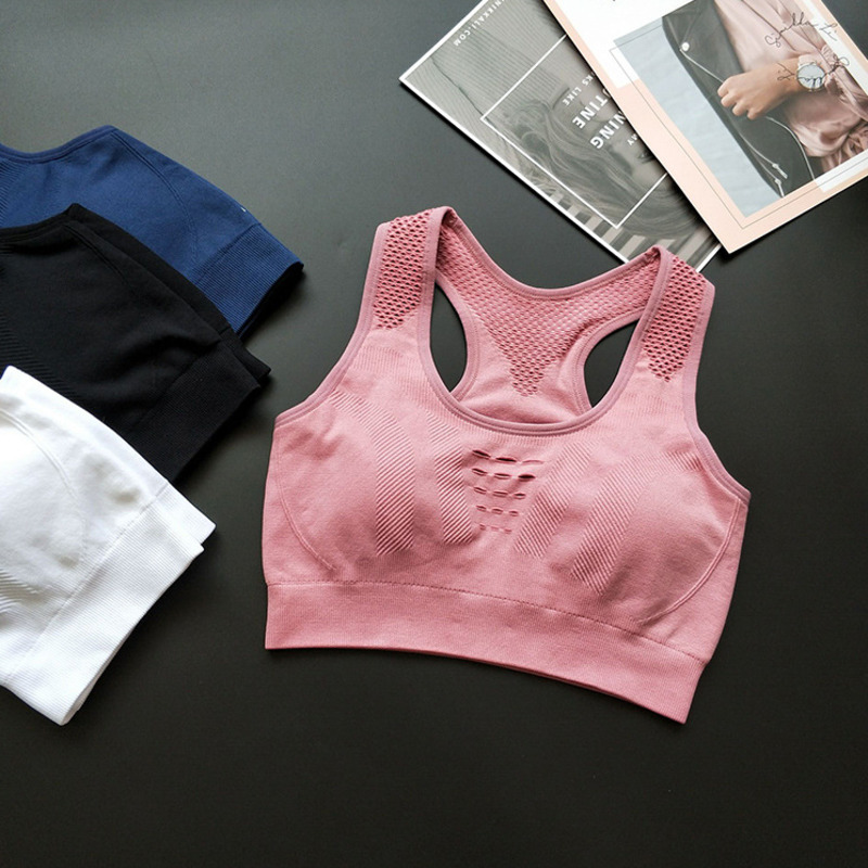 

Seamless Women Yoga Bra Solid Push Up Crop Top Hollow Out Tank Top Female Gym Breathable Sexy Running Yoga Bra Sportswear, Black