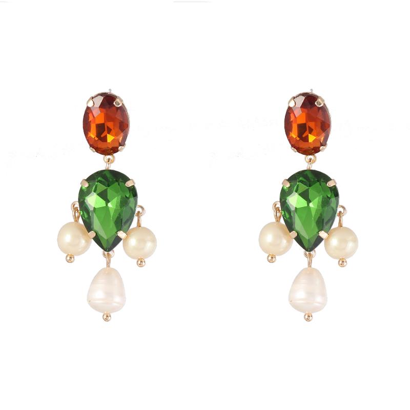 

Colorful Water Drop Stone Dangle Earrings Fashion Pearl Drop Earrings