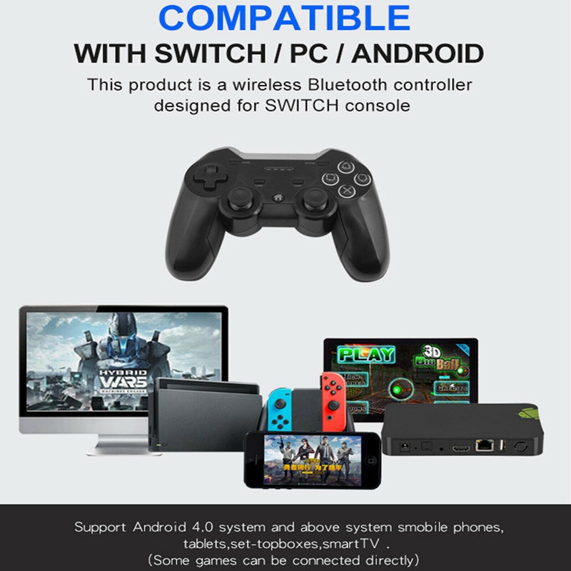 

Wireless Bluetooth Game Console Joystick with Vibration Dual Motor NFC Game Controller for Switch/PC/PS3/Android