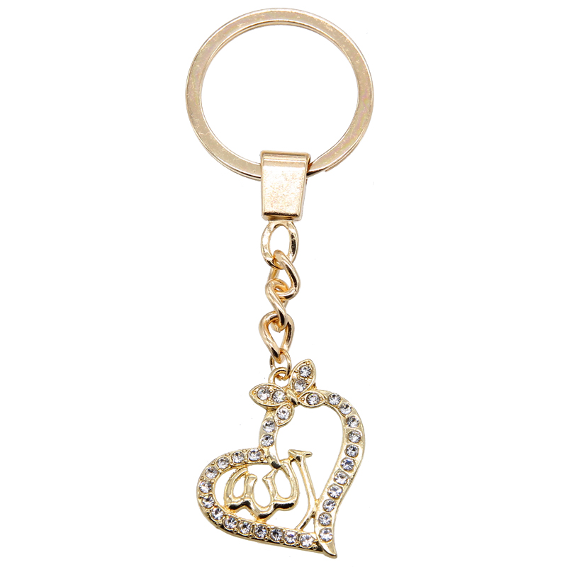 

Zinc alloy heart-shaped hollow Arab Muslim Islamic God symbol key ring jewelry Ramadan gift to friends