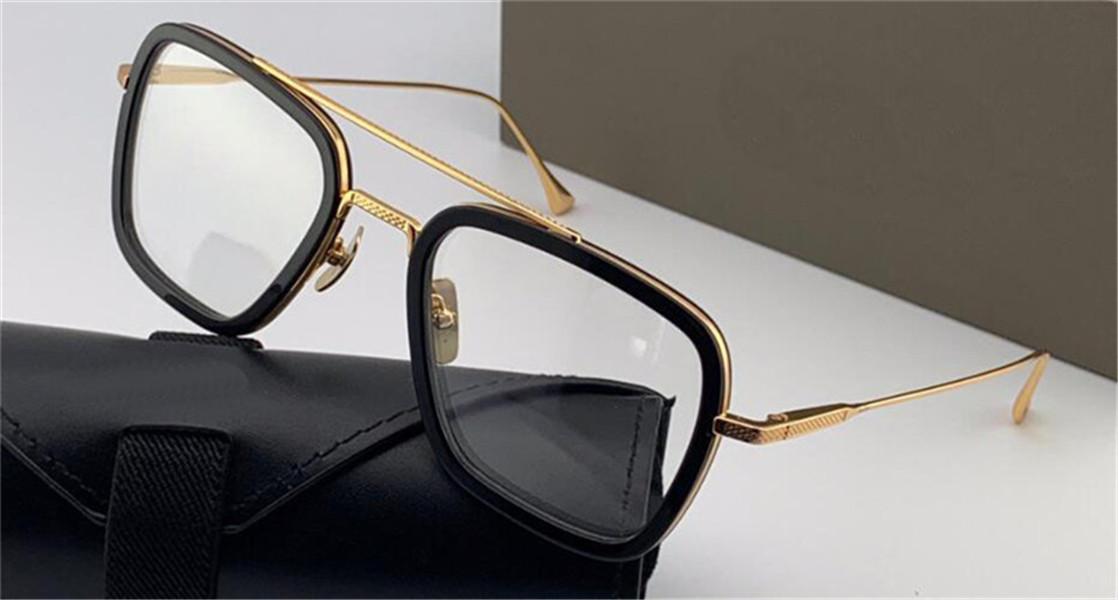 

New fashion design male optical glasses 006 retro square K gold frame retro simple style transparent glasses top quality transparent lens