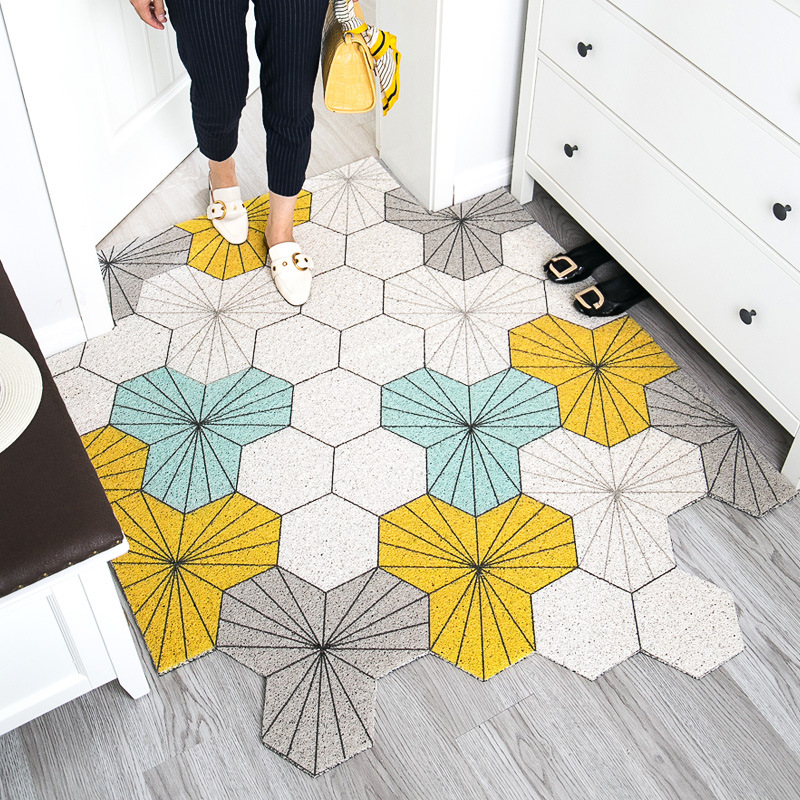

Northern European Ins Door Mat Home Entrance Carpet Can Be Cut PVC Doormat Door Mats Outdoor Car Mats Floor Carpet Rugs