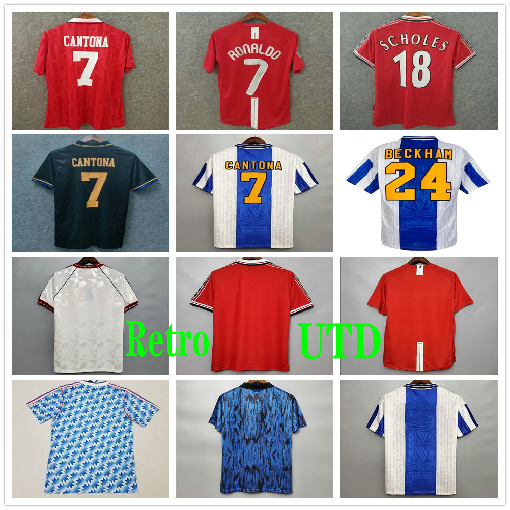 

1994 1995 1996 manchester soccer jersey united retro man BUTT GIGGS CANTONA RONALDO 90 91 92 93 80 84 88 06 07 08 98 football shirt uniform, As picture