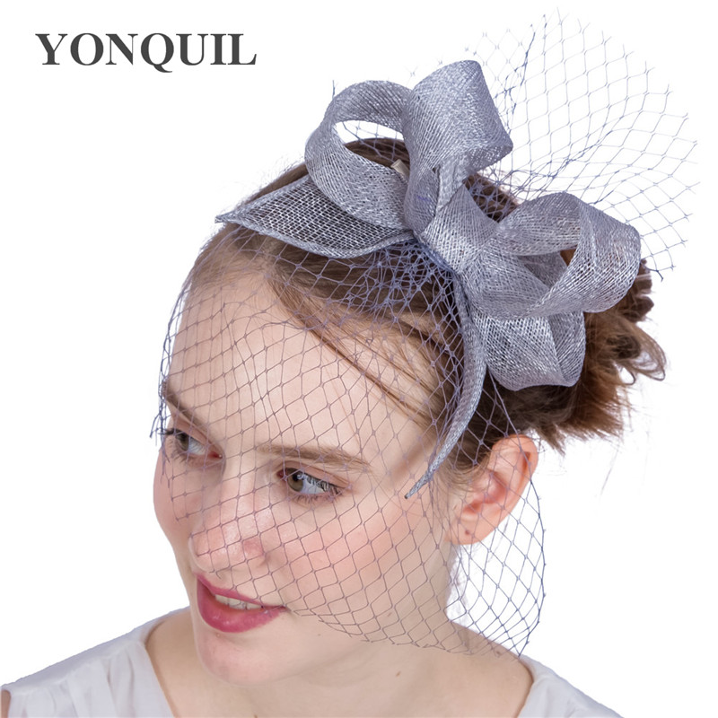 

TOP quality sinamay making Bow hair fascinator elegant women wedding veils fascinator hat for races royal party cocktail hat headband SYF143