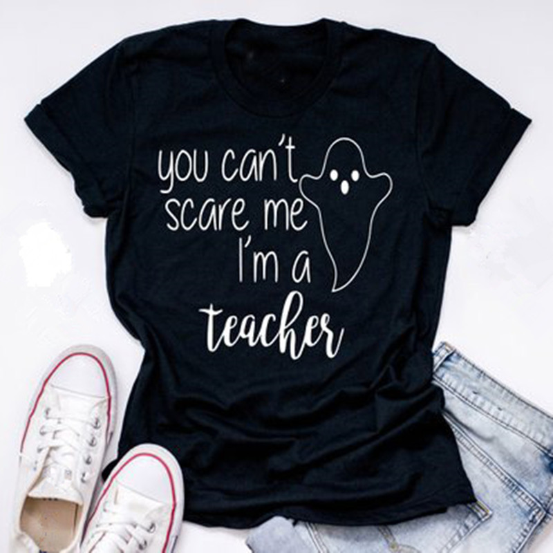 

You Can'T I'M A Teacher Mom T-Shirt Halloween Teacher T Shirt Women Tshirt Funny Tees Tops, 1950