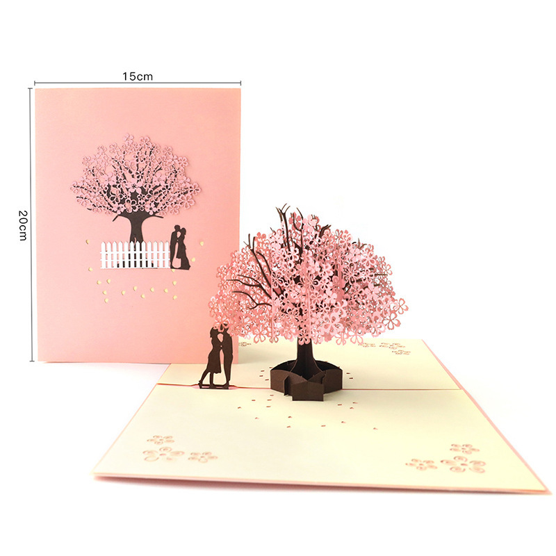 

3D Greeting Card UP Cards Valentine Birthday Card Anniversary Gift Postcard Tree Romantic Wedding Invitations Greeting Cards
