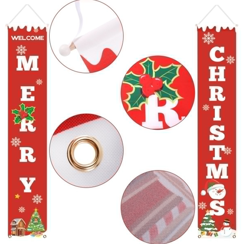 

Christmas Curtain Couplet Home Door Window Holiday Festive Decor Welcome Banner ALI88