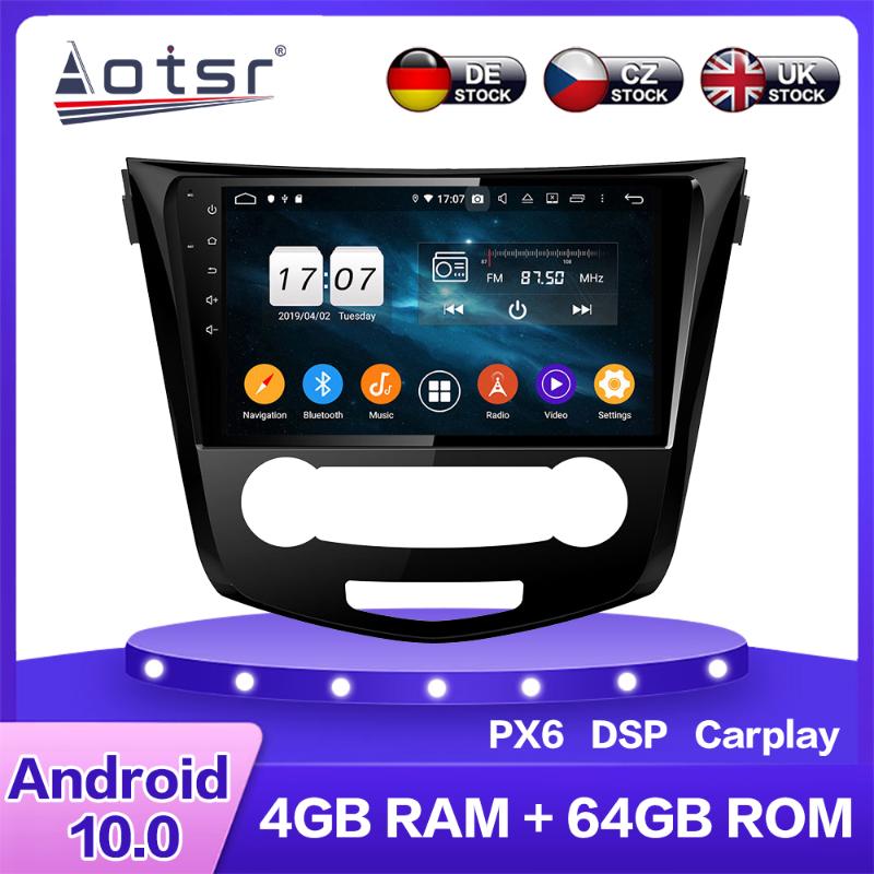 

For X-TRAIL Android 10.0 PX6 Car Multimedia DVD Player 64GB For Qashqai 2013+ Auto GPS Navigation Stereo radio DSP Carplay WIFI car dvd