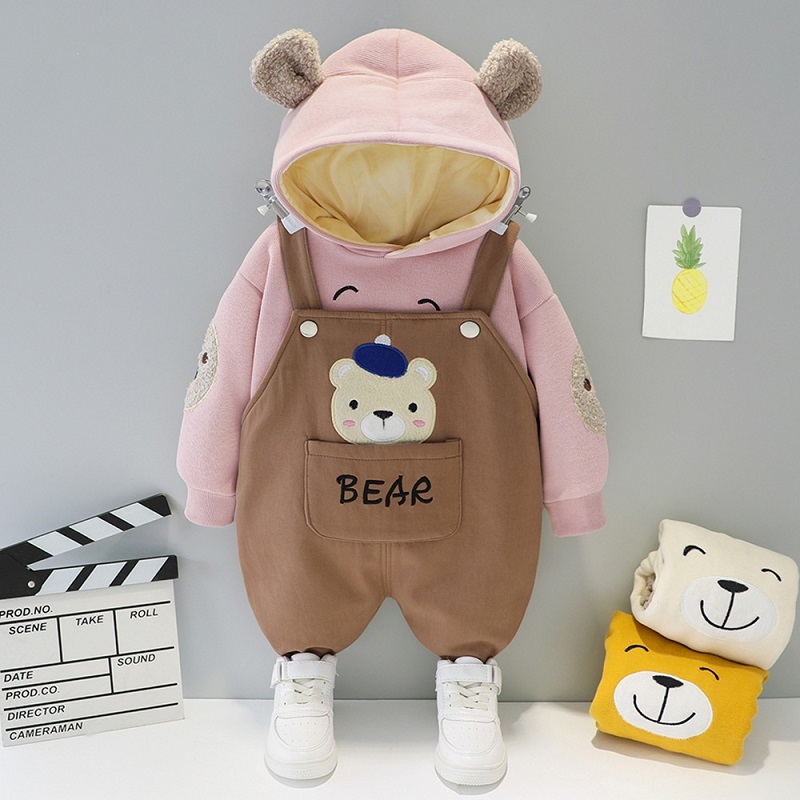 

winter Kid Boy Girl Casual hoodie sportswear For Boy Girl Clothing Set New Bear Baby Boys Set Autumn Fleece infant Kids Clothes, As picture