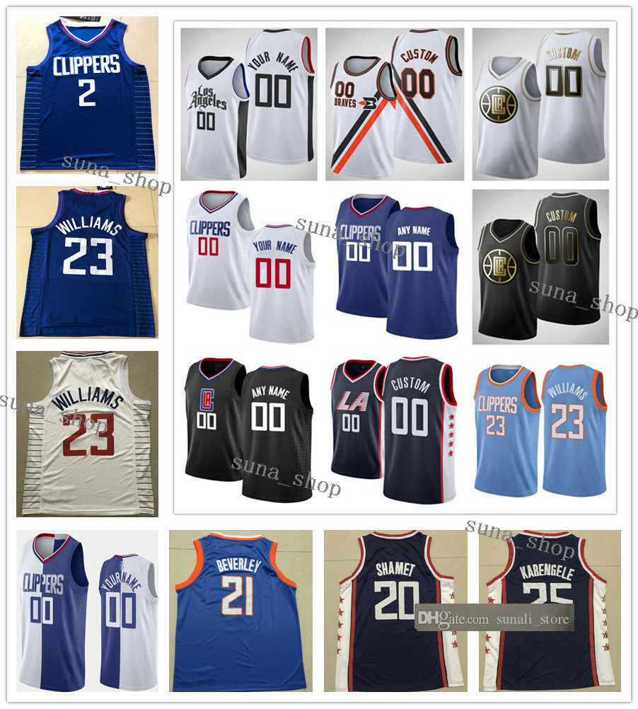 

Printed Man Reggie Jackson McGruder Patrick Patterson Landry Shamet Mfiondu Kabengele Terance Mann Amir Coffey Motley Joakim Noah Jerseys, Navy