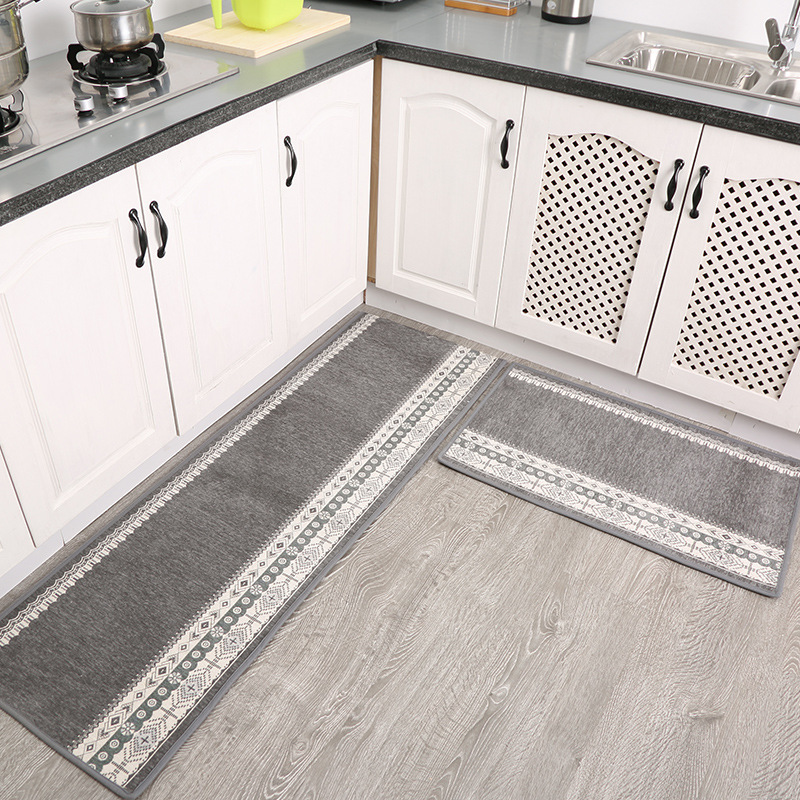 

Kitchen Doormat Non-slip Water-absorbing Oil-proof Dirt-resistant Mat Household Long Strip Custom Nordic Printed Foot Mat Carpet