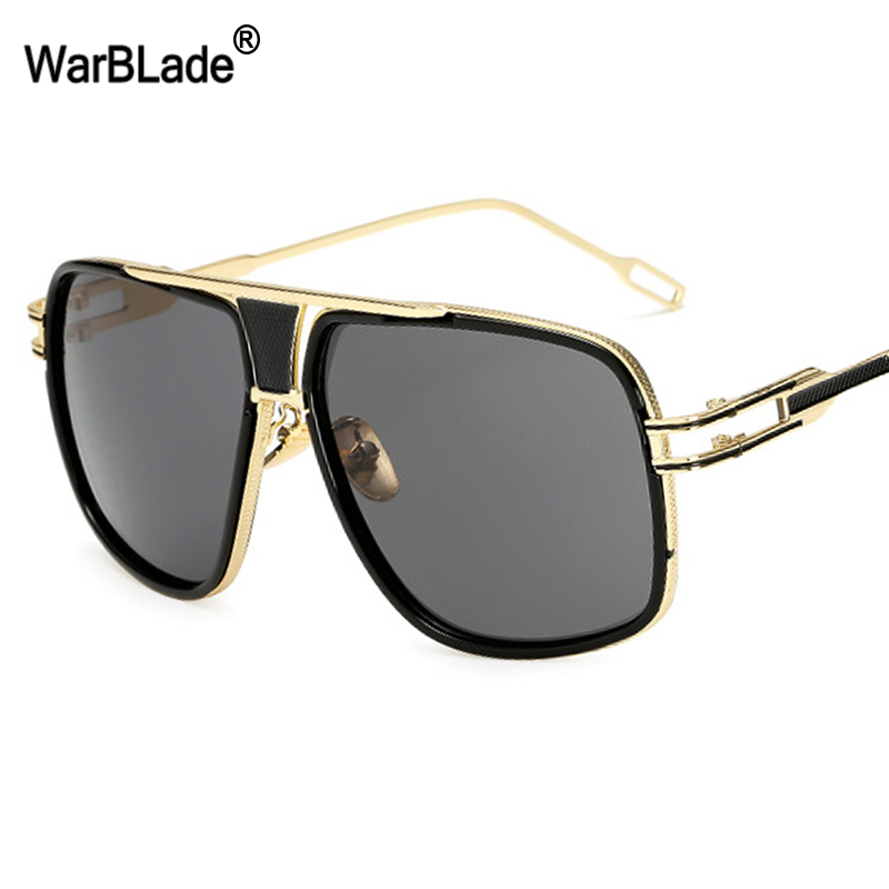 

WarBLade New Fashion Men Big Frame Sunglasses Vintage Square Glasses for Women High Quality Retro Sun Glasses Gafas Oculos Male