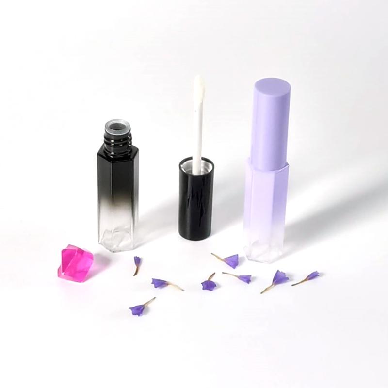 

1Pcs Gradient Empty Lip Gloss Tube Lip Glaze Containers Plastic Refillable Bottle Container With Brush Wand Women Girl DIY Cosme