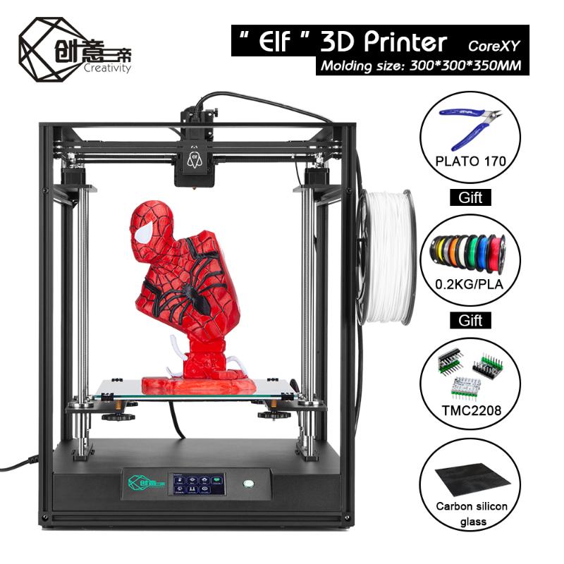 

Creativity Upgraded CoreXY Short Range ELF Full Metal Diy 3D Printer Kit High Accuracy Large Size 300x300x350mm with Dual Z axis
