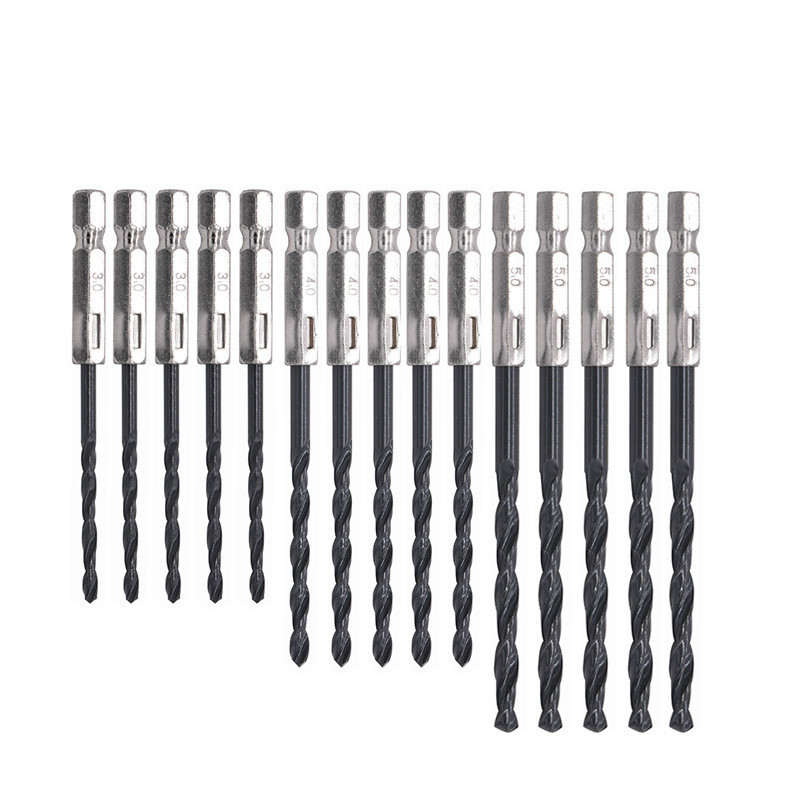 

15pcs Micro High Speed Stee Hand Drill Reaming Drilling Tools Twist Drill Bit Set for Playing Plastic Wood Soft Metal 3/4/5mm