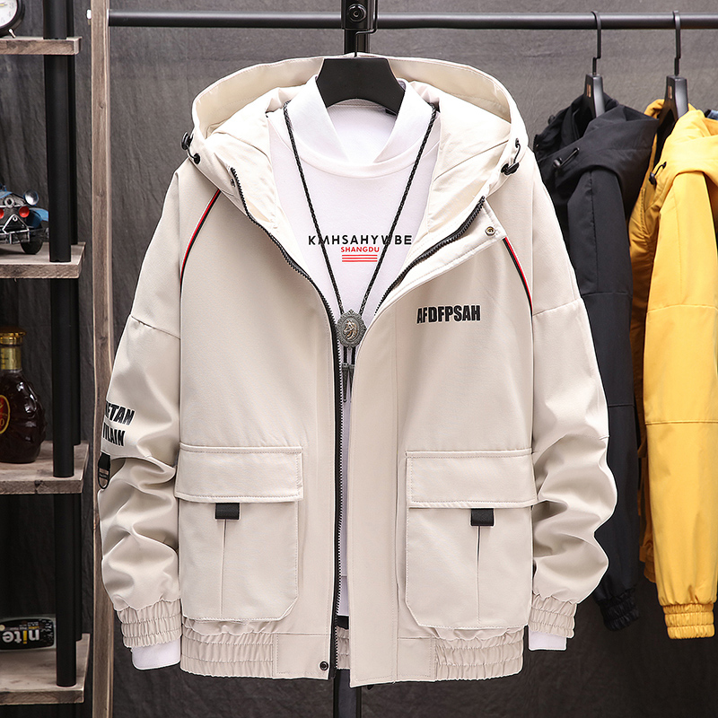 

Mens Fashion Yellow Jacket 2020 Spring Autumn Casual Solid Ma 1 Zipper Bomber Jackets Overcoat Baseball Mens Thin Pilot Jackets, Beige
