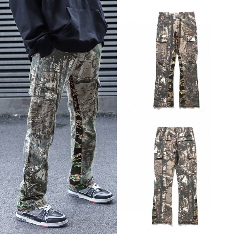 

Gallery Dept Couples Wide Leg Jeans Camouflage Patchwork Pants Men Women High Street Hip-hop Loose Fit