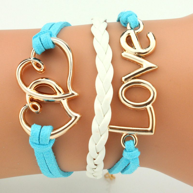 

Punk Bracelet Braided Chain Infinity Charm Bangle Multilayer Vintage Love