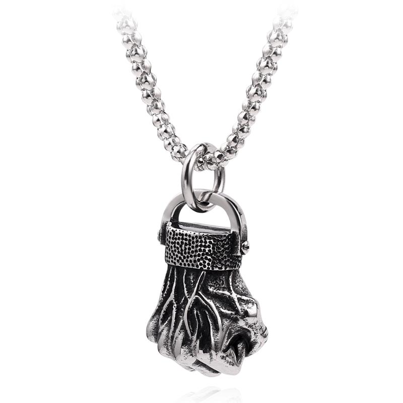 

Hip-hop fitness equipment pendant necklace retro mini fist dumbbell pendant necklace sports jewelry gift wholesale