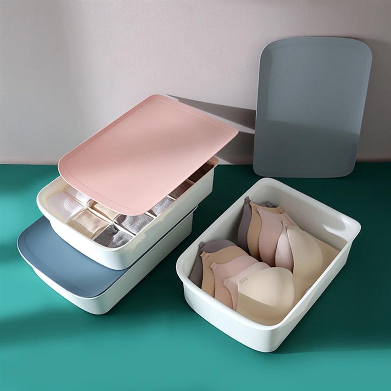 

Household Plastic Storage Box Underwear Storage Case Socks Organizer Panties Briefs Container With Lid(No Grids)