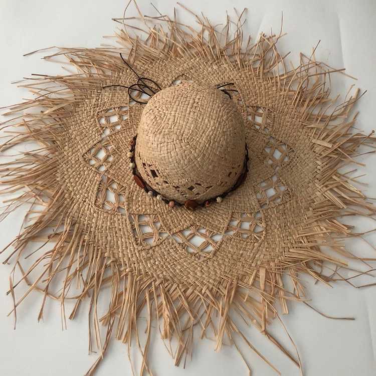 

ZJBECHAHMU Casual Solid Vintage Jewelry accessories Straw Sun Hat For Women Summer Cap Shaded beach folding hat 2020 New fedoras
