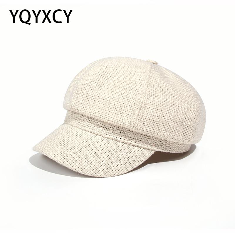 

Hat Women Newsboy Cap Autumn Winter Octagonal Hat Female Beret Vintage Ladies Hats Caps Painter Cap Retro Knitted Gorros, Yellow