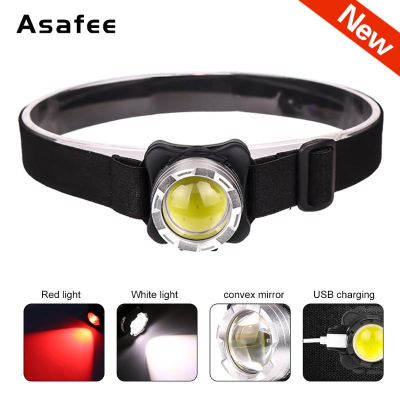 

Dropshipping COB LED Headlamp headlight waterproof Built-in battery USB Rechargeable Head torch light Camping Cycling