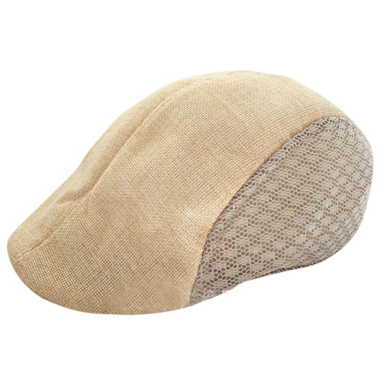 

2020 Men Beret Caps Mesh Summer Visor Hat Women Sunhat Casual Comfortable Breathable Beret Flat Cap Solid Bomme White