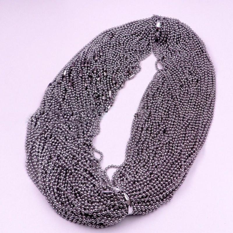 

10pcs/lot Stainless Steel Round Bead Necklace Chains 16"-40 Bulk Pendant Ball Chains DIY Jewelry Findings For Women Men