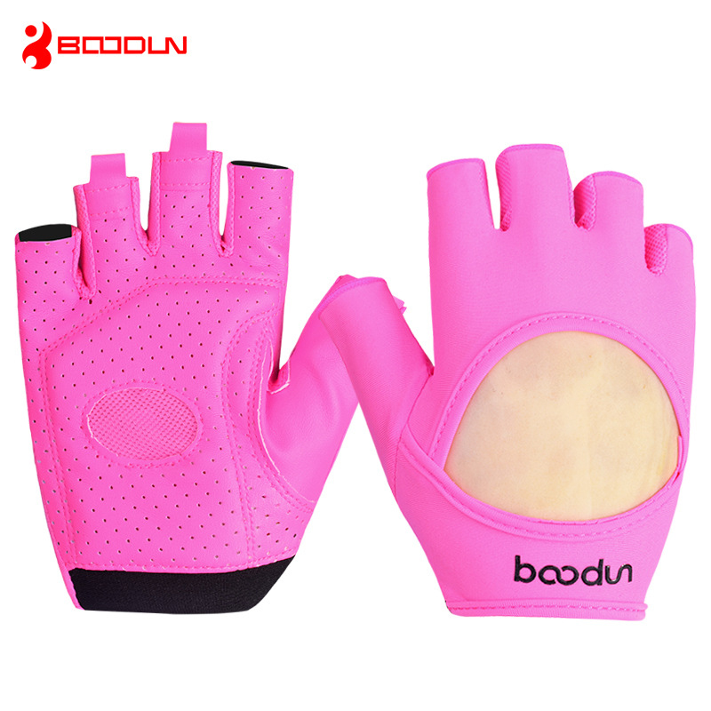 

Brand Women Gym Gloves Slip Resistant Lycra & Leather Gloves Sports Body Building Exercise Fitness Glove AGL015