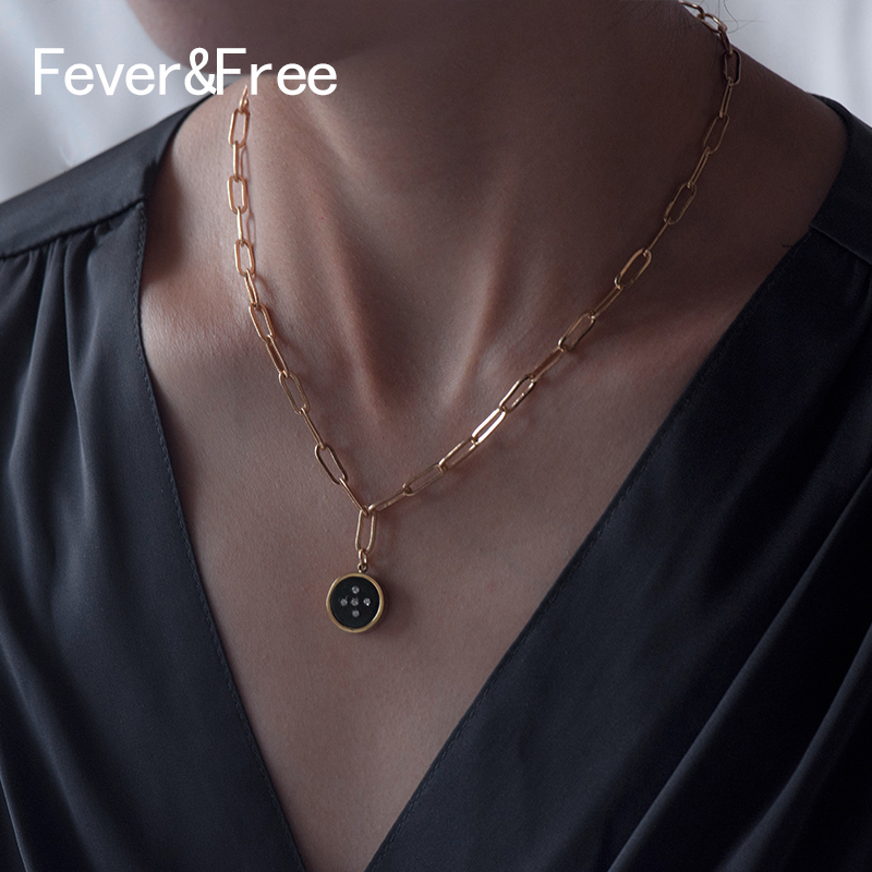 

Fever&Free 2020 New Tiny Pendant Necklace Women Fashion Gold Geometric Collier Party Jewelry Collares De Moda 2020 Free Shipping