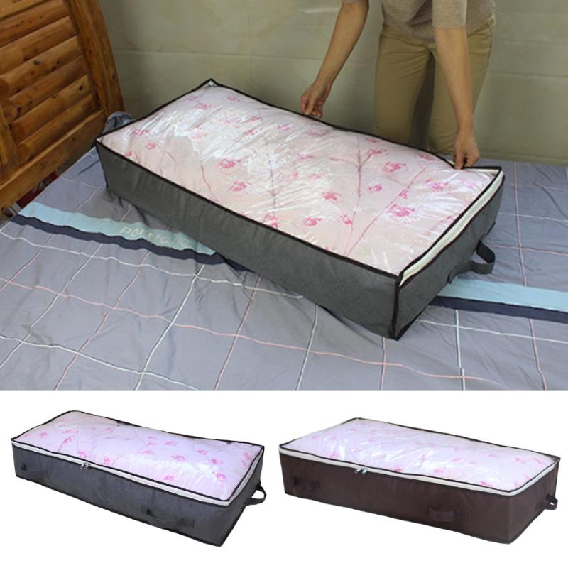 

Large Capacity Folding Quilt Bag Under Bed Quilt Blanket Home Clothes Storage Bag Dustproof Zipper Closure Organizer With Handle