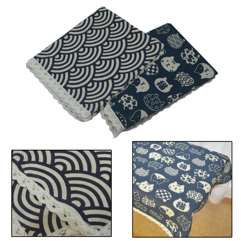 

Linen Cotton Printed Ethnic Bohemia Home Table Cloth with Lace Wedding Christmas Oilproof Table Overlays Dining cover, A33