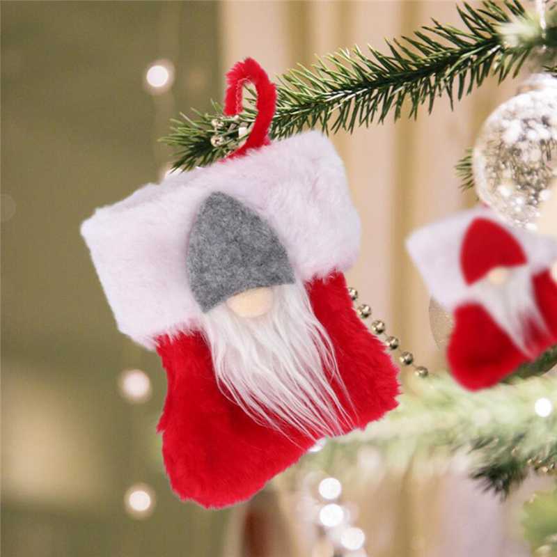 

New Year Christmas Stocking Sack Xmas Gift Candy Bag Christmas Decorations For Home Navidad Sock Tree Decor 2020
