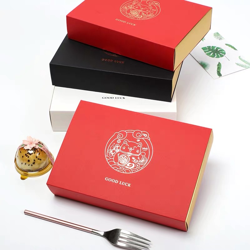 

New arrival large gift boxes, 23.5*16.5*5cm high quality craft paper cake box and packaging white/black/red