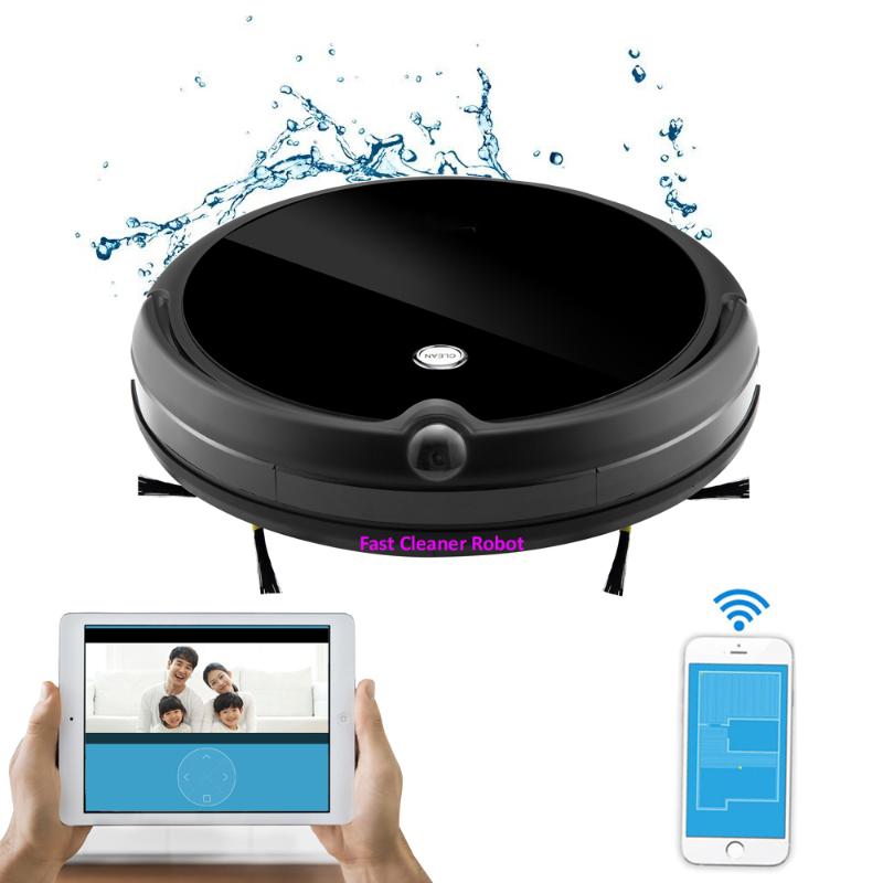 

2020 NEWEST Wet And Dry WIFI APP Robot Vacuum Cleaner Camera Monitor,Map Navigation,Smart Memory,Video Call,350ML Water Tank