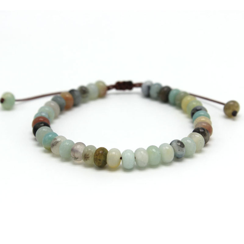 

Adjustable Handmade Natural Stone Macrame Bracelet Women Amazonite Bracelet for Women Best Friend Gift For Her Bijoux YM-01