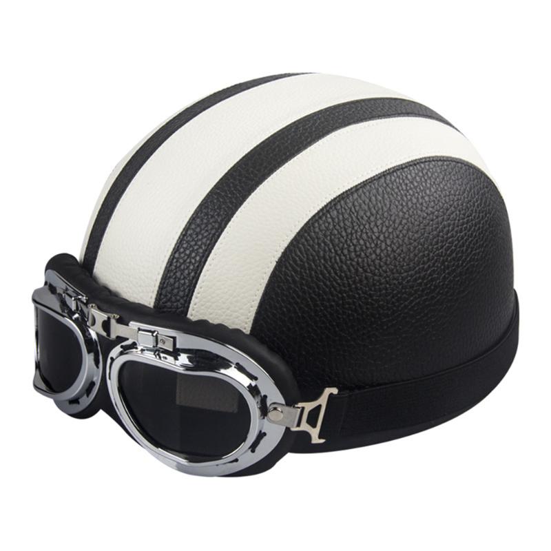 

Motorcycle Half Helmet Men Cascos Para Moto Vintage Cycling Touring Scooter Motorbike Helmet With Goggles Capacetes Para Moto, A5