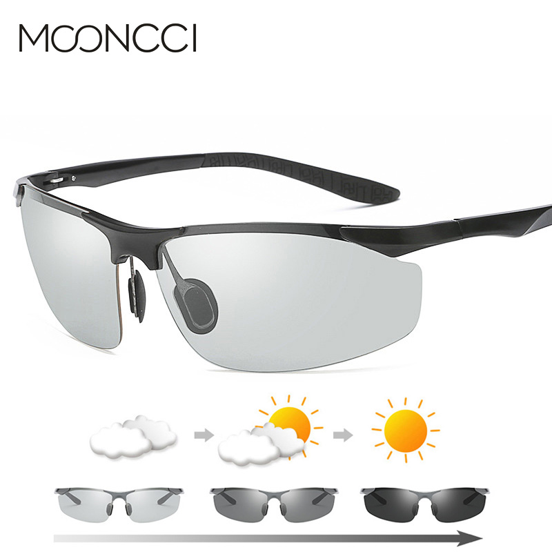 

MOONCCI Sports Photochromic Sunglasses Men Polarized Day Night Driving Chameleon Sun Glasses Aluminum Goggles Eyewear