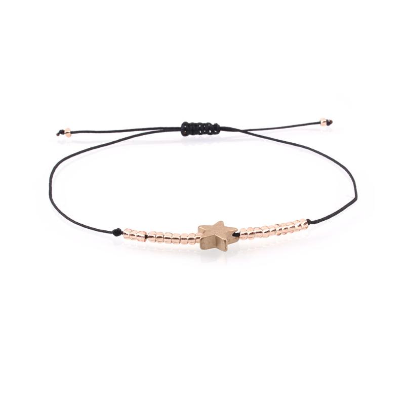 

Charm Bracelets Japanese Miyuki Glass Beads Brass Star Adjustable Bracelet For Woman Man 2021 Fashion Thin Silk String Simple