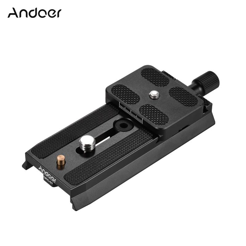 

Andoer QRC-01 Quick Release Plate QR Plate with 1/4 Inch & 3/8 Inch Screws for Manfrotto 501HDV/701HDV/503HDV/577/519/561/Q5