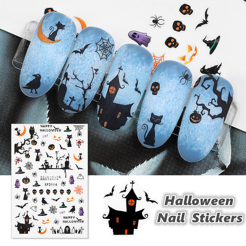 

1pcs Nail stickers Nail art decals Halloween design clown Tattoo Sliders Halloween gift accessories for art beauty tools, 3114