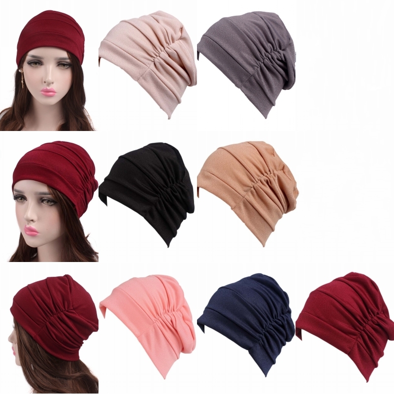 

New Women's Accessories Headwear Muslim Ladies Hedging Cap Islamic Bottoming Hat Arabian Solid Color Baotou Cap Hair Loss, Khaki