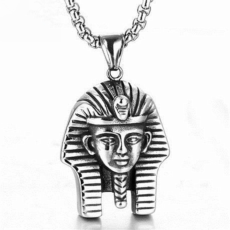 

3.0MM Chain Vintage Egyptian Pharaoh Chain Pendant Necklace for Men Stainless Steel Jewelry Male Necklaces